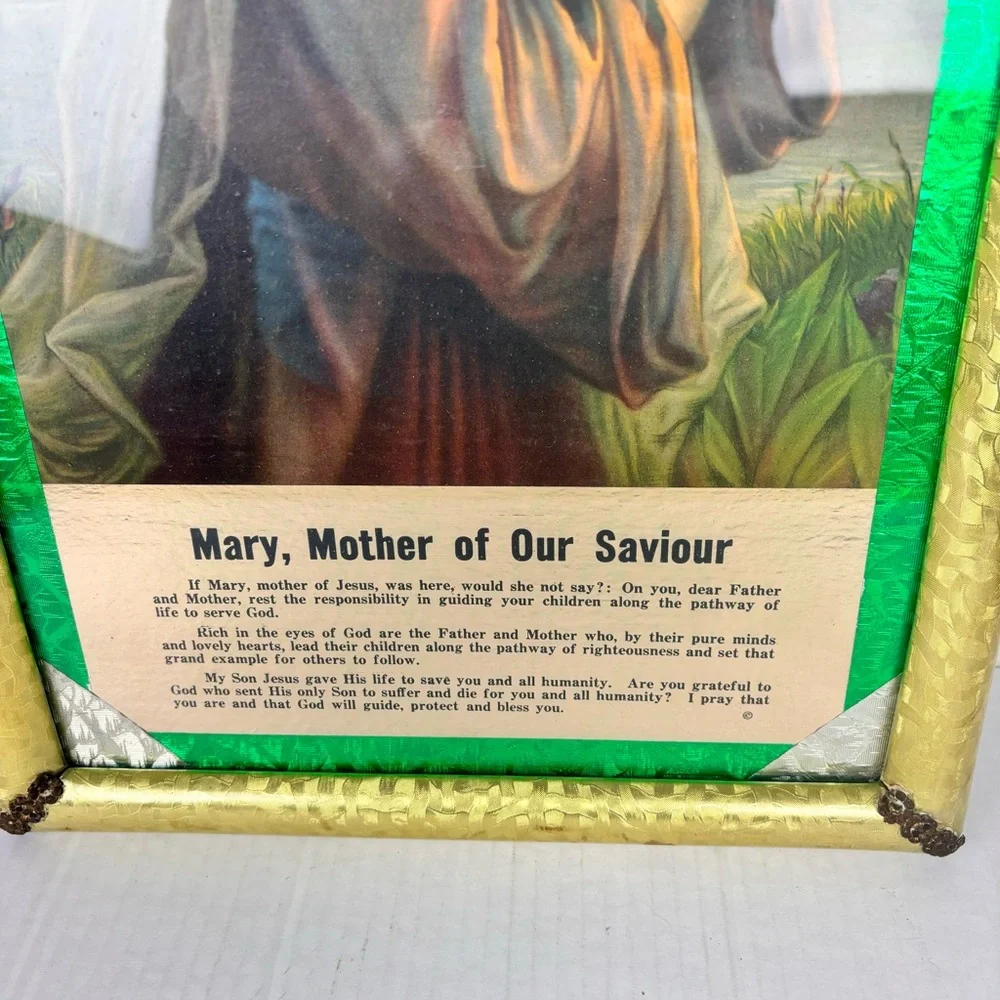 Vintage “Mother of our Savior” picture-framed & matted-Religious Art